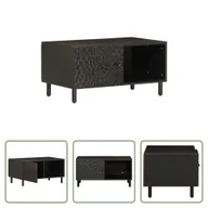 Ławy i stoliki kawowe - The Living Store stolik kawowy czarny 80x50x40 cm lite drewno mango - miniaturka - grafika 1