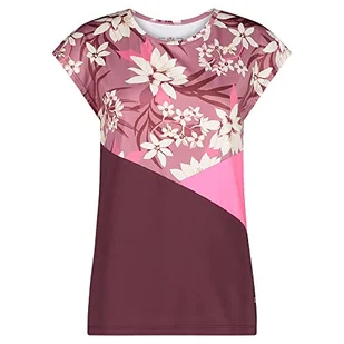 CMP T-Shirt damskie, Fard-Plum-Biały, 52 - Koszulki i topy damskie - miniaturka - grafika 1