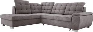 Wygodny narożnik LOTTA o wymiarach 258x212cm, z funkcją spania i wysokiej jakości tapicerką - Idealny mebel do małych i dużych pomieszczeń Układ mebla po lewej stronie Kolor: SZARY - Narożniki - miniaturka - grafika 1