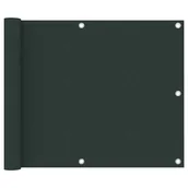 Parawany - vidaXL Parawan balkonowy, ciemnozielony, 75x500 cm, tkanina Oxford vidaXL - miniaturka - grafika 1