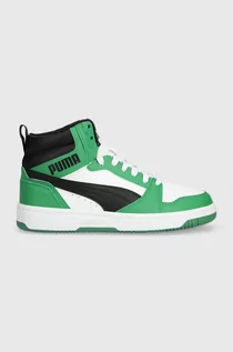 Buty dla dziewczynek - Puma sneakersy dziecięce Rebound V6 Mid Jr kolor zielony - grafika 1