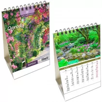 Kalendarz 2022 biurkowy pion mały Ogrody Nowa - Kalendarze - miniaturka - grafika 1
