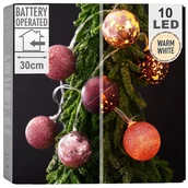 Oświetlenie świąteczne - Decorative Lighting Lampki Bombki Choinkowe Nietłukące Fioletowe 10 Led 4 Cm - miniaturka - grafika 1