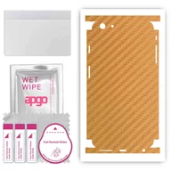 Szkła hartowane na telefon - Folia naklejka skórka strukturalna na TYŁ+BOKI do Apple iPhone 6 Plus - Carbon Złoty - apgo SKINS - miniaturka - grafika 1