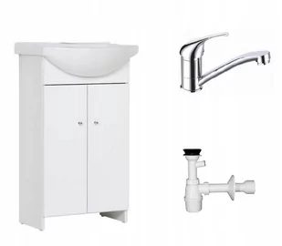 Szafka z umywalką 50 biała bateria obrotowa syfon - Szafki łazienkowe - miniaturka - grafika 1
