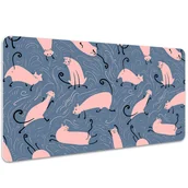 Podkładki na biurko - Mata na biurko dla dzieci Różowe koty 100x50 cm - miniaturka - grafika 1