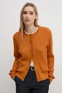 Swetry damskie - Tommy Hilfiger kardigan bawełniany kolor pomarańczowy lekki WW0WW43329 - miniaturka - grafika 1