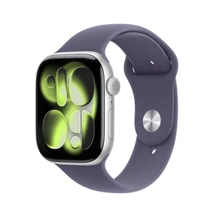 Apple Watch 11 GPS 46mm koperta z aluminium srebrny pasek sportowy M/L Fioletowy - Smartwatch - miniaturka - grafika 1