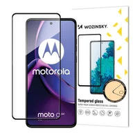 Szkła hartowane na telefon - Szkło hartowane 9H na cały ekran Motorola Moto G84 z czarną ramką Full Glue WOZINSKY - miniaturka - grafika 1