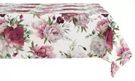Obrusy i serwetki - Obrus z nadrukiem, 110x160, biały w kwiaty, OM01-2 - miniaturka - grafika 1