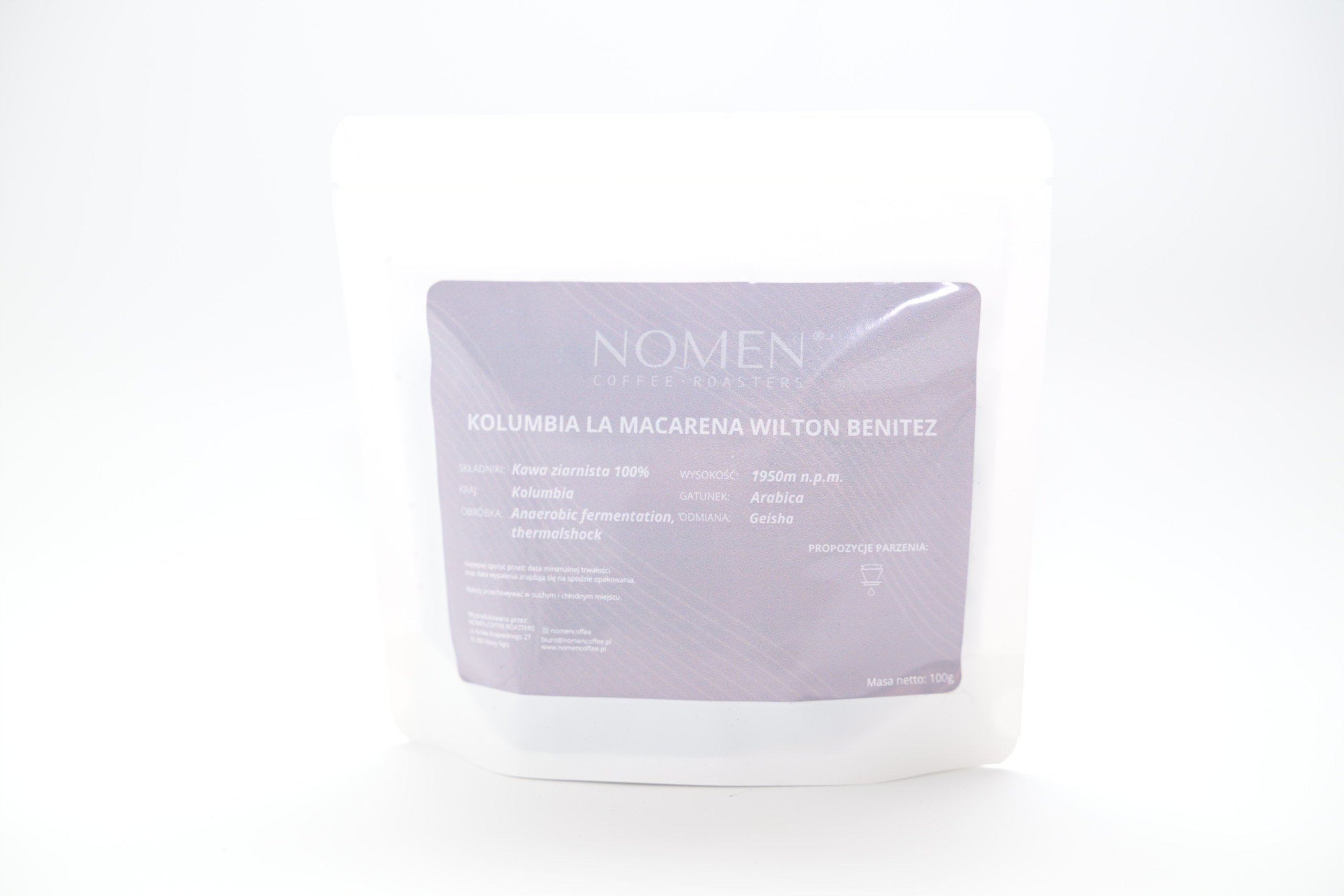 Kawa ziarnista Kolumbia La Macarena Wilton Benitez 100g Arabica przelew