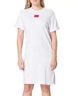 Sukienki - HUGO Damska sukienka Neyle redlabel z bawełny Interlock z czerwoną etykietą z logo, White100, M - miniaturka - grafika 1