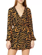Sukienki - Ivy Revel DE Damska sukienka na imprezę z długim rękawem, Wielokolorowy (Black/Orange Zebra 800), 34 - miniaturka - grafika 1