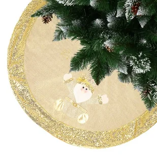 Dywanik pod choinkę z mikołajem 106 cm złota mata na prezenty - Dywany - miniaturka - grafika 1