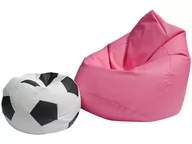 Pufy i podnóżki - Pufa sako XXXXL worek różowa + gratis piłka biało-czarna - miniaturka - grafika 1