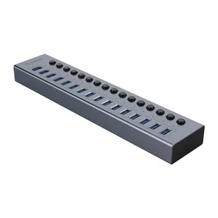 Hub BT2U3-16AB z włącznikami 16x USB-A - szary ORICO - Złącza, przejściówki, adaptery - miniaturka - grafika 1