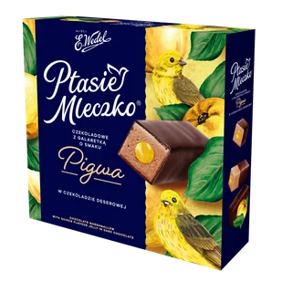 E.Wedel Ptasie mleczko czekoladowe z galaretką o smaku pigwowym w czekoladzie deserowej 340g - Bombonierki i czekoladki - miniaturka - grafika 1