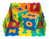 Maty edukacyjne - Mata podłogowa z 36 Puzzli dla dzieci 10m+ Wyjmowane cyfry litery + Pianka EVA + Jaskrawe kolory - miniaturka - grafika 1