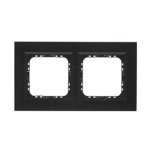 LEDart 2-krotna, pozioma i pionowa - Ospel SONATA R-2RGC/32/25, czarne szkło, grubość 4 mm - Klawisze i ramki - miniaturka - grafika 1