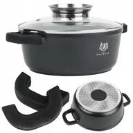 Garnki - GARNEK 2,3L GRANITOWY Z POWŁOKĄ GREBLON + UCHWYTY - miniaturka - grafika 1