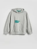 Bluzy dla chłopców - Reserved - Bluza oversize z kapturem - jasnoszary - miniaturka - grafika 1