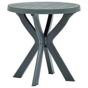 vidaXL Stolik bistro, zielony, 70 cm, plastikowy - Stoły ogrodowe - miniaturka - grafika 1