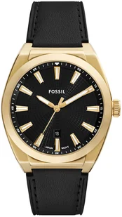 Zegarek Zegarek Fossil FS6089 Black Leather Strap 41mm - Zegarki męskie - miniaturka - grafika 1