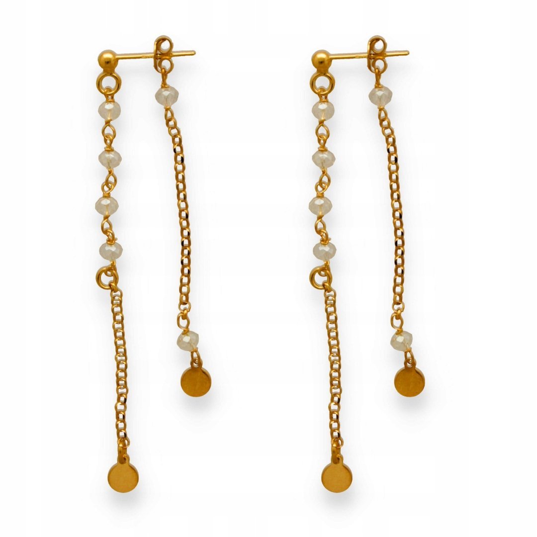 Pozłacane Kolczyki z Kółkiem i Cyrkoniami Pr.925