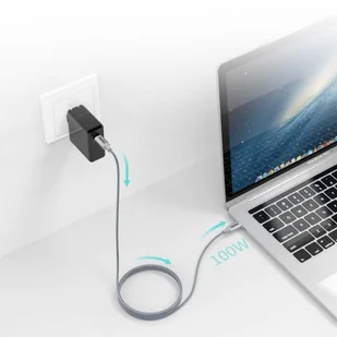 Choetech kabel przewód USB Typ C - USB Typ C 5A 100 W Power Delivery 480 Mbps 1,8 m szary (XCC-1002-GY) - Kable USB - miniaturka - grafika 7