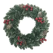 Ozdoby bożonarodzeniowe - Wieniec świąteczny Levante zielony, śr. 50 cm - miniaturka - grafika 1