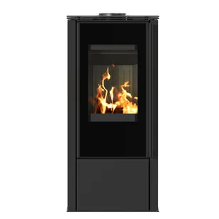 Piec stalowy HATI fi 150 5,5 kW czarne wyłożenie - Piece wolnostojące - miniaturka - grafika 1
