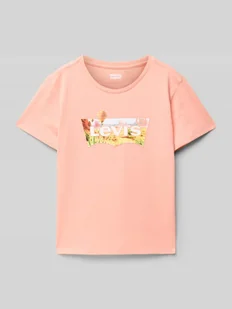 T-shirt z nadrukiem z logo - Koszulki dla dziewczynek - miniaturka - grafika 1