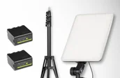 Lampy studyjne - Zestaw Quadralite Thea 450 LED Panel + statyw Verso 190 AL Basic + dwie baterie Genesis NP-F970 - miniaturka - grafika 1