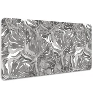 Podkładki na biurko - Podkładka mata ochrona biurka Szare liście 100x50cm, Dywanomat - miniaturka - grafika 1