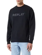 Bluzy męskie - Replay Bluza męska M6266, 098 czarna, L - miniaturka - grafika 1