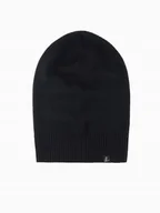 Czapki damskie - Zimowa męska czapka beanie bawełniana czarna wygodna Ombre OM-ACWH-0124 V1 - miniaturka - grafika 1