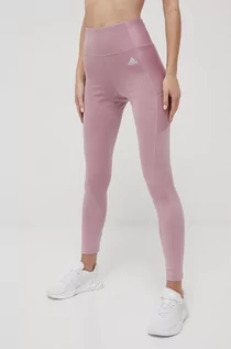 Legginsy - Adidas legginsy treningowe x Zoe Saldana damskie kolor fioletowy gładkie - grafika 1