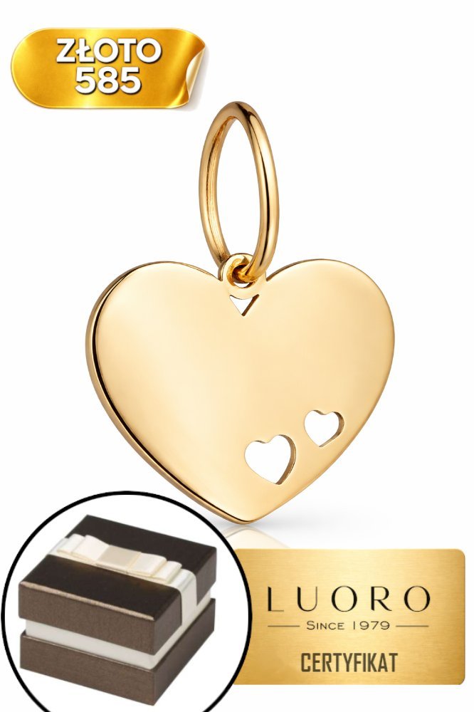 ZAWIESZKA ZŁOTA 585 14K SERCE GŁADKIE MAŁE SERDUSZKA 1,2 CM ELEGANCKA