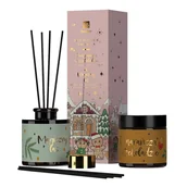 Zapachy do domu - HiSkin Pachnące Święta zestaw dyfuzor zapachowy Pomarańcza w czekoladzie 80ml + naturalna świeca sojowa Magiczny Las 100ml - miniaturka - grafika 1