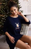 Piżamy damskie - Świąteczna koszula nocna Lucy, Kolor granatowy-wzór, Rozmiar L/XL, SENSIS - Primodo.com - miniaturka - grafika 1