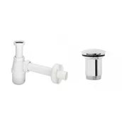 Syfony - VIEGA 108694/703219 + OMNIRES A716 CR Syfon umywalkowy + Korek klik-klak chrom (do umywalki bez przelewu) - miniaturka - grafika 1