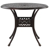 Stoły ogrodowe - Beliani Stół ogrodowy okrągły 90 cm brązowy ANCONA 191197 - miniaturka - grafika 1