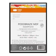 Podobrazia, bloki, papiery - Podobrazie bawełniane 18 cm x 24 cm, impregnowane czarne, MDF 4 mm, Happy Color - miniaturka - grafika 1