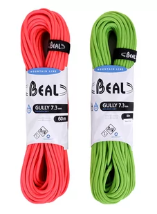 Lina podwójna Beal Gully 7,3 mm 60m Unicore GOLDEN DRY x 2 - ora/gre - Sprzęt wspinaczkowy - miniaturka - grafika 1