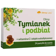 Przeziębienie i grypa - Olimp Tymianek i Podbiał, 24 pastylki do ssania - miniaturka - grafika 1