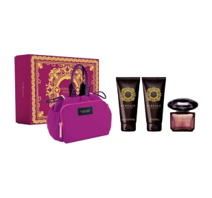 SET VERSACE Crystal Noir EDT Spray 90ml + BODY LOTION 100ml + SHOWER GEL 100ml + COSMETICS BAG - Zestawy kosmetyków damskich - miniaturka - grafika 1