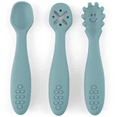 Sztućce dla dzieci - Petite&Mars Take&Match 6m+ łyżeczka dla dzieci Frosted Sky 3 szt. - miniaturka - grafika 1