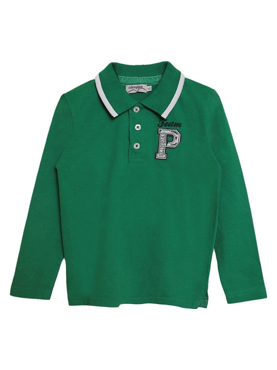 Chłopięca bluzka polo z długim rękawem zielona Olimpias r.164