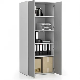 B2B Partner Szafa biurowa z drzwiami LAYERS, 4 półki, 800 x 600 x 1905 mm, biała/szara 611531 - Szafy biurowe - miniaturka - grafika 3
