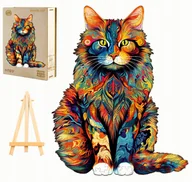Puzzle - PUZZLE DREWNIANE DUŻE 300 ELEMENTÓW KOLOROWY MAIN COON W DREWNIANYM PUDEŁKU - miniaturka - grafika 1